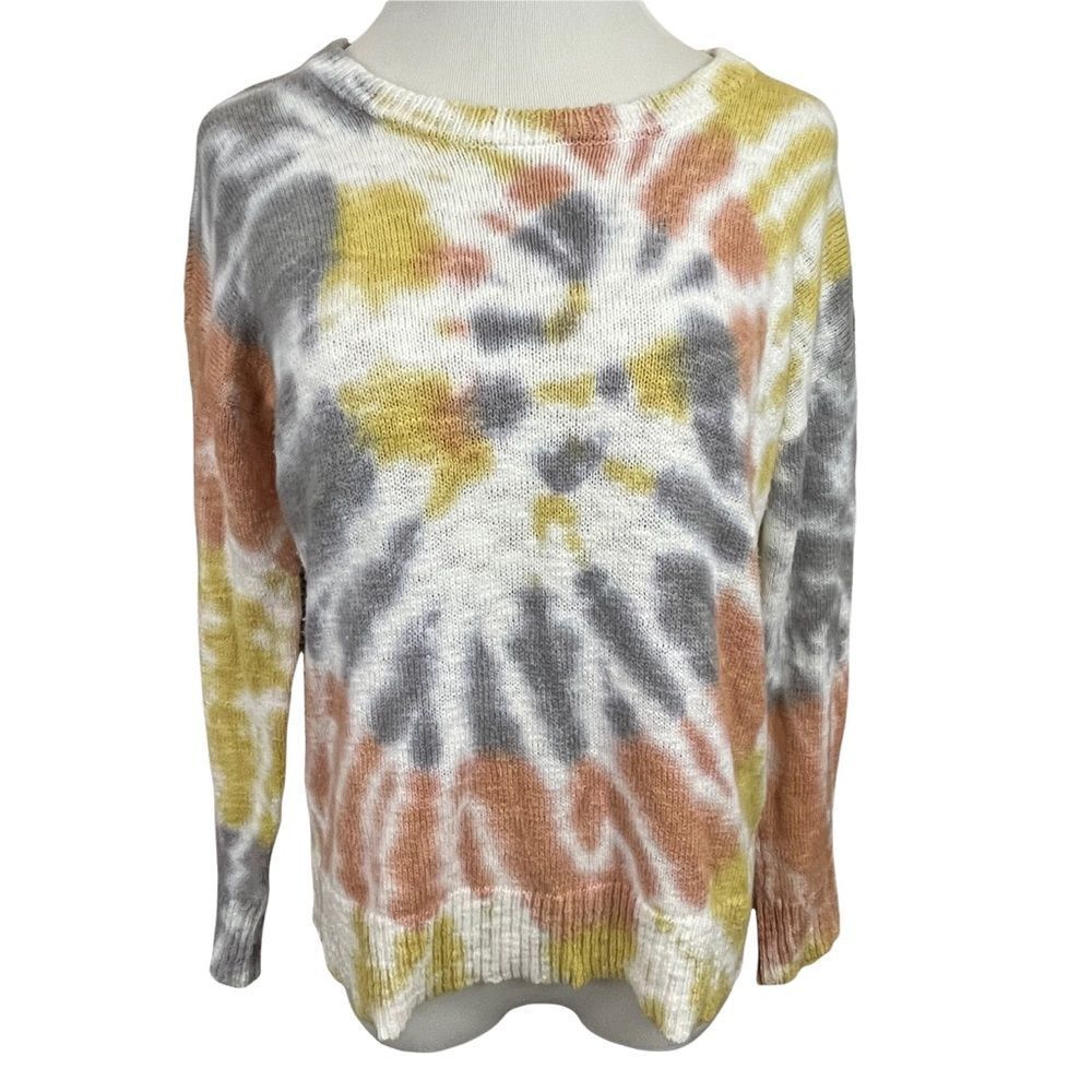 Lulu B Muted Tie Dye Oversized Lightweight Cotton Sweater XS